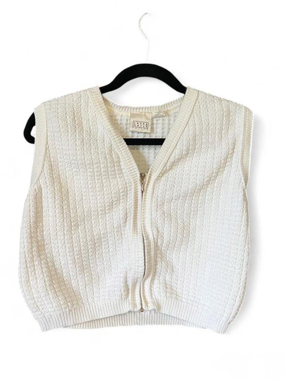 Zip-Front V-Neck Sweater Vest